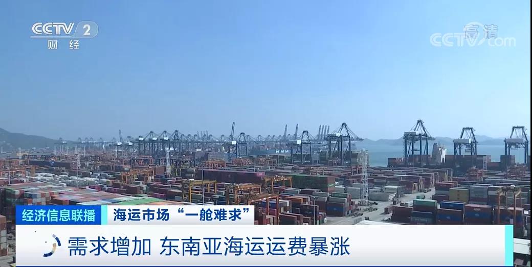 央视报道:东南亚部分港口运价翻10倍!市场再现“一舱难求”,货主货代企业包船出海